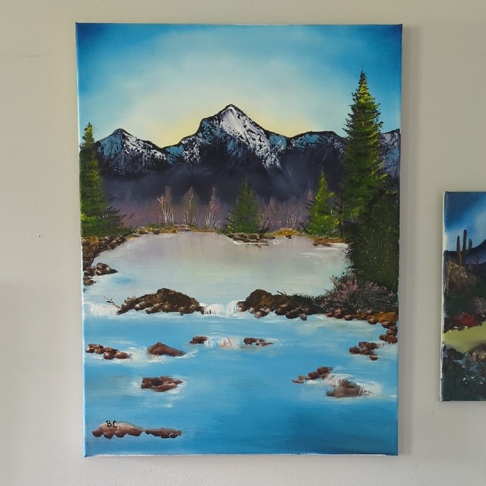 Serene Mountain Landscape Canvas Art